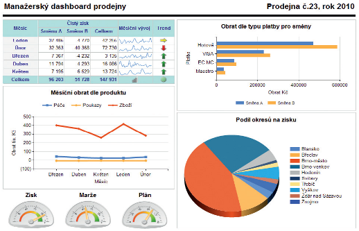 Přehledné výstupy nástrojů Business Intelligence nikoho zbytečně nezatěžují a umožňují včas a přesně reagovat na změny, trendy, varovné signály.