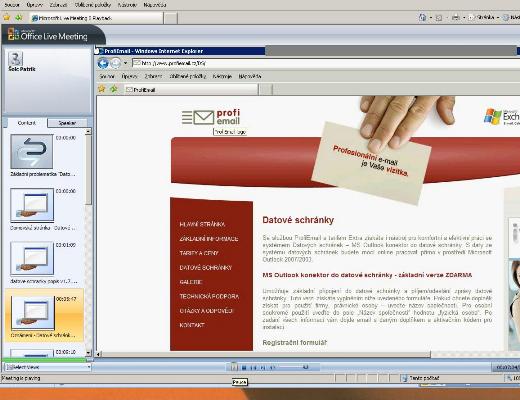 prezentace nahraná v Live Meetingu